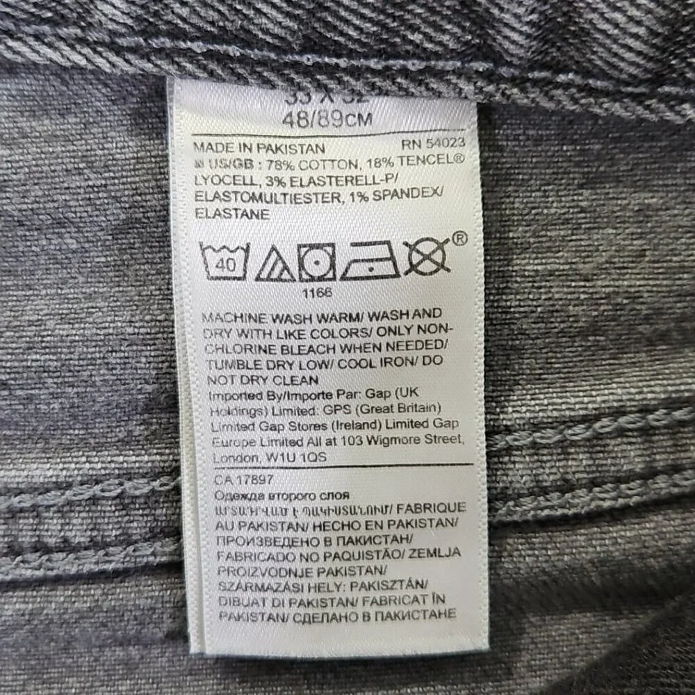 Banana Republic Legacy Stretch Jeans Men’s 33x32 Black Slim Fit Straight Leg EUC